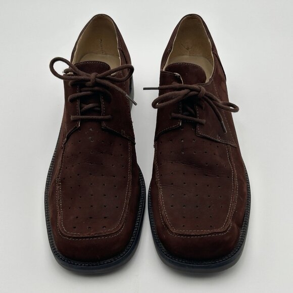 VTG DIBA Womens 9.5 Brown Lace Up Oxford Nubuck Style Upper 1.25 Inch Heel Shoes - Picture 8 of 12